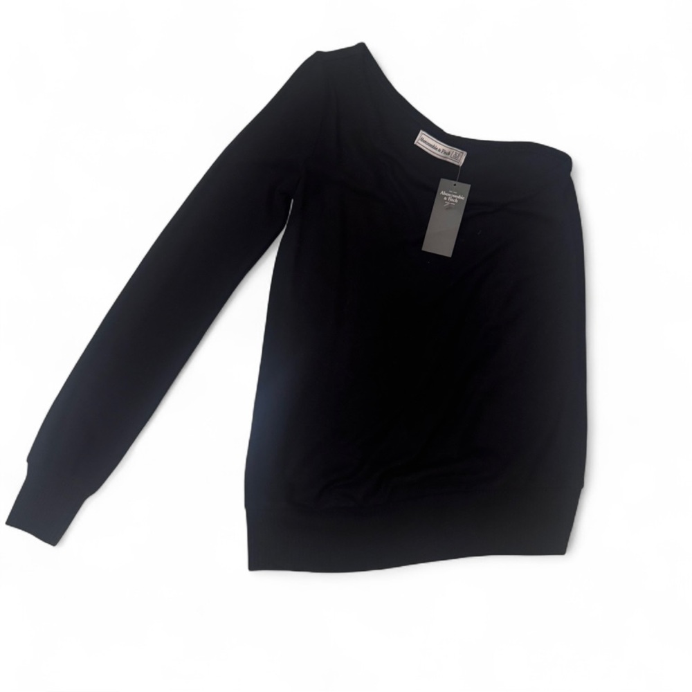 Abercrombie & Fitch black one shoulder top